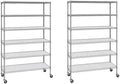 Organize in Style with The Members Mark 6-Tier NSF Heavy Duty Wire Shelving, 47.75" W x 18" D x 75.5" H (Granite, 2 PACK)