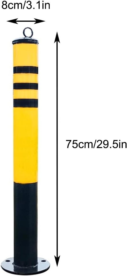 Safety Bollard, Driveway Barrier, Parking Stopper for Garage, Steel Car Parking Protection Posts, Caution Cones, Perfect for Traffic-Sensitive Area(Yellow A(4PCS))