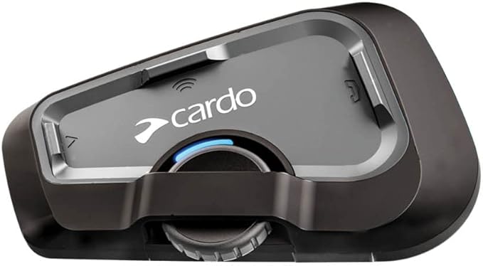 Cardo Systems FREECOM 4X Motorcycle 4-Way Helmet Bluetooth Communication System Headset Intercom, Universal Bluetooth Connectivity, Waterproof, 40mm Speakers - Single Pack