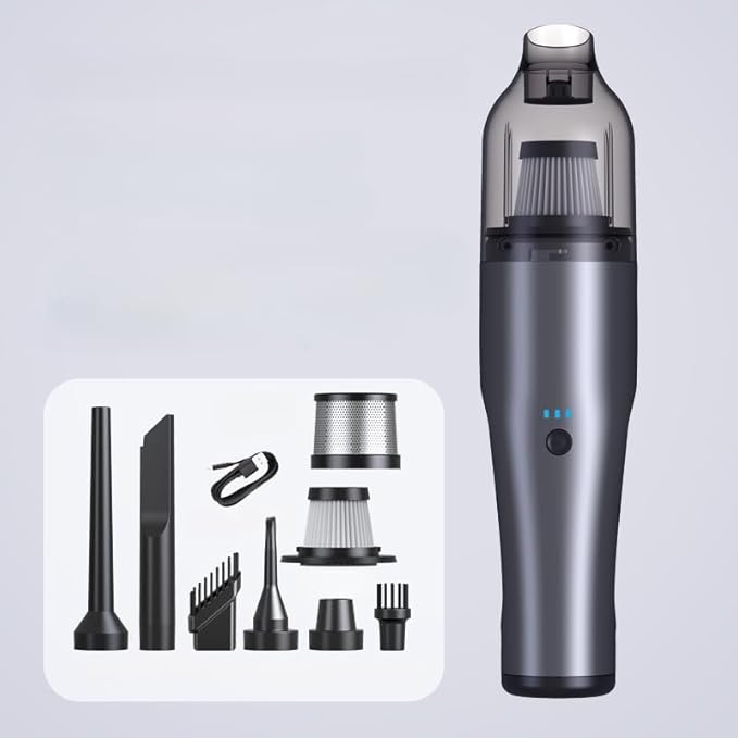 Wireless car-Mounted Vacuum Cleaner 13000PA Suction Handheld Vacuum USB Charging Cleaner Portable Vacuum Cleaner Hair Suction Device Cleaning for car interiors (Bronze-Colored brushless)