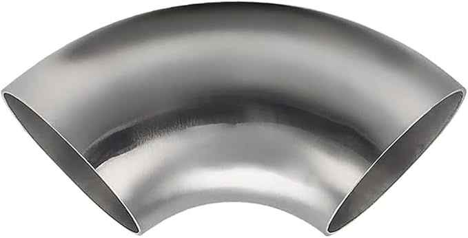 OD 1.5 Inch 90 Degree SS304 Stainless Steel Bend Tube Exhaust Elbow Pipe for Car Modified Exhaust System 1.5" Piping Silver Tone，Stair Handrail (1pcs)