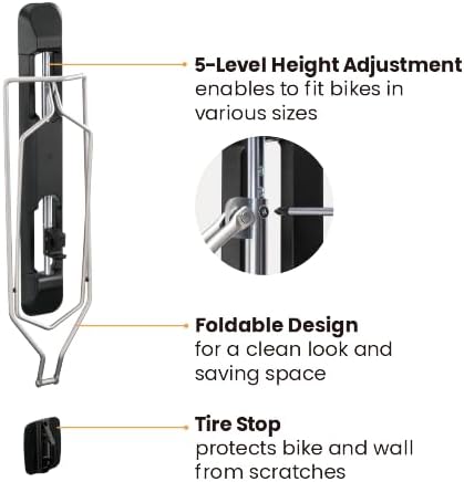Unbound Bike Storage Rack: Swivel Wall Mount for Effortless Indoor Storage - Space-Saving Design with Swivel Arms. Ideal for Home, Garage, Bike Park (Road Bike Rack (TIRE Width ≤2.1''))