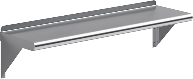 AmGood 36" Long X 10" Deep Stainless Steel Wall Shelf | NSF Certified | Appliance & Equipment Metal Shelving | Kitchen, Restaurant, Garage, Laundry, Utility Room