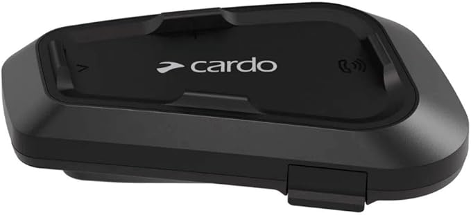 Cardo Systems Spirit Motorcycle Bluetooth Communication Headset, 2-Way Bluetooth, Thin 32mm Speakers, Waterproof, Universal Connectivity - Single Pack