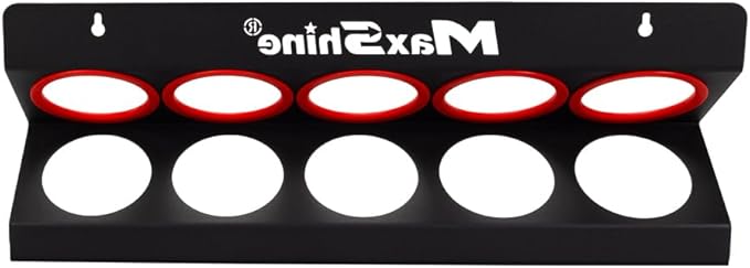 Maxshine Universal Detailing Spray Bottle Holder - Mobile Detailing & Car Garage Organizer, Holds 5 Sprayers (16oz) with 4 Small Holes, Lightweight Design, Easy Wall Mounting (Set 2)