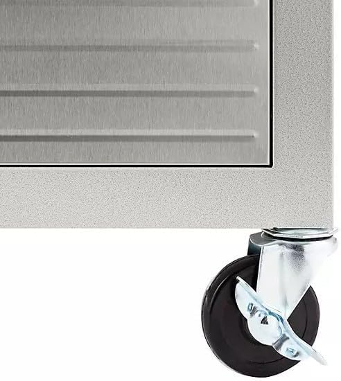 Heavy Duty Rolling Storage Cabinet with Wheels and Drawers, Workstation for Garage, Office, Workshop, 1 Door, 2 Drawer (20" W x 18" D x 34.7" H), Granite