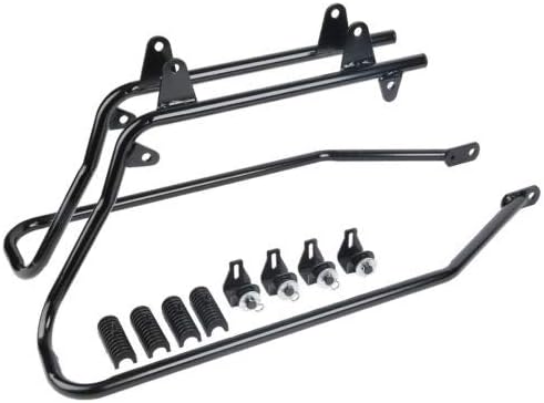XFMT Hard Saddlebags Saddle Bag & Conversion Brackets For Harley Softail FatBoy 86-13