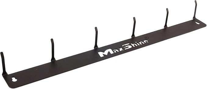 Maxshine Universal Detailing Brush Hanger - 6 Organizer Hooks, Lightweight Wall-Mounted Design for Auto Detailing Supplies, Ideal for Garage & Mobile Use (Logo, 2, Count)