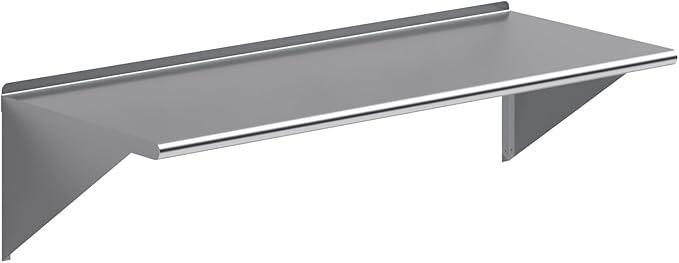 AmGood 60" Long X 24" Deep Stainless Steel Wall Shelf | NSF Certified | Appliance & Equipment Metal Shelving | Kitchen, Restaurant, Garage, Laundry, Utility Room
