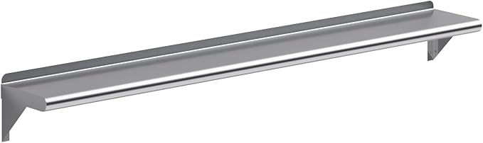AmGood 60" Long X 8" Deep Stainless Steel Wall Shelf | NSF Certified | Appliance & Equipment Metal Shelving | Kitchen, Restaurant, Garage, Laundry, Utility Room