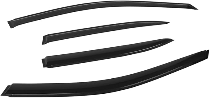 4 PCS Rain Guards Fit for 1999-2016 Ford F250 F350 F450 F550 SuperCrew Super Duty Truck (4 Full Doors), Outside Mount Side Window Visors Deflector, Smoke Tinted Vent Visors Shade