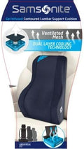 Samsonite Ergonomic Lumbar Support Pillow for Office Chair and Car Seat - Memory Foam Back Support Lumbar Pillow, Premium Cushion Chair Support for Lower Back Pain Relief and Versatile Use (Navy)