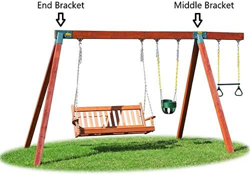Eastern Jungle Gym Easy 1-2-3 A-Frame Swing Set Bracket Heavy Duty for EZ, Simple Install - DIY Swing Set Parts Green