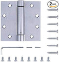 2 Pack - 4.5"x4.5" Stainless Steel Self Closing Reversible Door Hinge - Heavy Duty Commercial Spring Door Hinge - UL Listed with Complete Installation Hardware