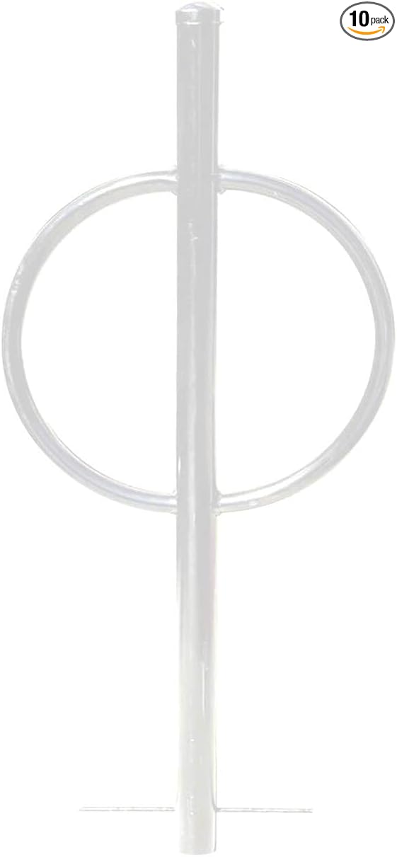 Sandbaggy Post and Ring Rack - In Ground - Commercial Outdoor Bike Parking & Storage Racks (White, 10)