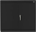 Sandusky Lee WA11301226-09 Wall-Mount Metal Storage Cabinet with Adjustable Shelf, Locking Handle, 200lb Capacity, 12" Depth x 30" Width x 26" Height, Black
