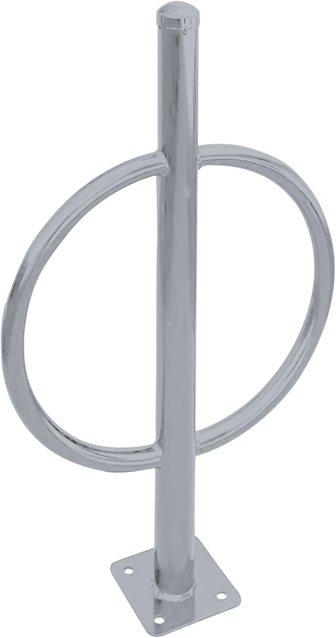 Sandbaggy Post and Ring Bike Rack - Commercial Bike Racks - Galvanized Steel - Anti-Theft Design - In Ground, Apartments, Sidewalks, Industrial (Gray, 1)