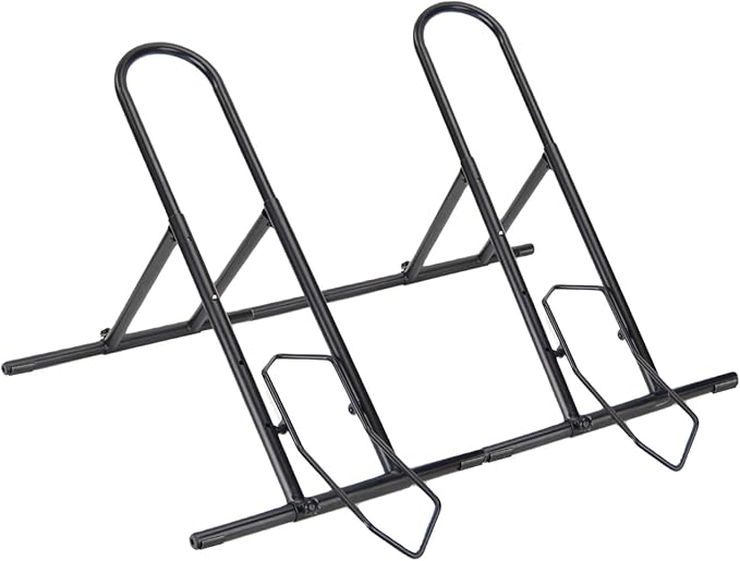 Folding Bike Floor Stand Rack, Portable Storage Bicycle Parking Rack for Garage/Home, Indoor Bike Stand Fit 16”-29” Mountain Road Bikes (2)
