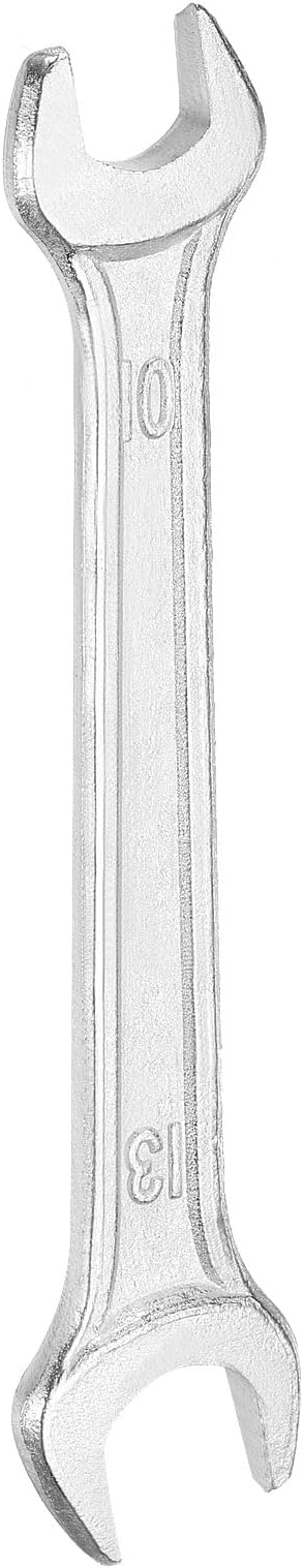 HARFINGTON Double Open End Wrench 10mm x 13mm Metric 15 Degree Offset Angle Small Flat Head Wrench Galvanizing Open Ended Spanner for Automotive Repair Furniture Assembly