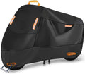 300D Heavy Duty Motorcycle Cover, SECELES All Season Durable Waterproof Outdoor Protection Scooter Cover 4 Reflective Tape Lock-Holes fits up to 86" Yamaha Honda Harley Suzuki (XXL: 86" x 37" x 50")
