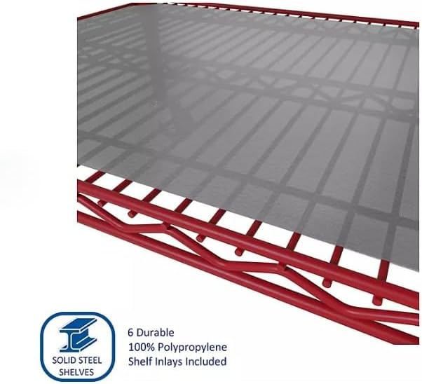 Generic Organize in Style with The Members Mark 6-Tier NSF Heavy Duty Wire Shelving, 47.75"" W x 18"" D x 75.5"" H (Red, 1 PACK)