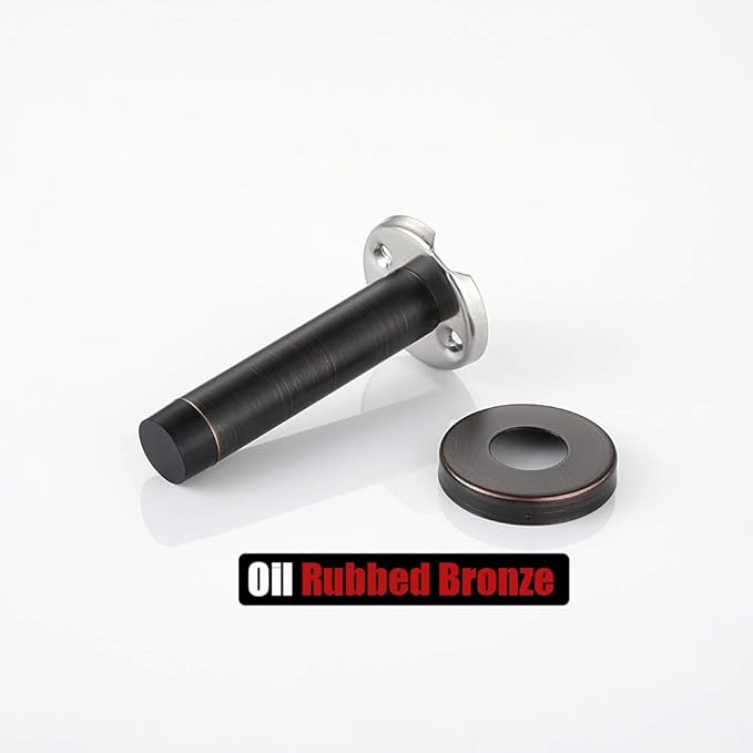 JQK Door Stopper Oil Rubbed Bronze, 304 Stainless Steel Thicken 1mm Sound Dampening Door Stop Bumper Wall Protetor 4 Pack, ORB, DSB5-ORB-P4