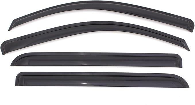 KPY Window Visor Compatible with Toyota Highlander & Highlander Hybrid 2001-2007, 4PC Rain Guard Side Window Vent Deflectors Tape-On Mugen Style, 2001 2002 2003 2004 2005 2006 2007