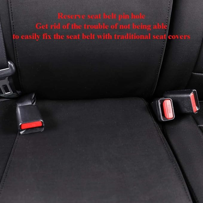EKR Custom Fit Tacoma Rear Neoprene Car Seat Covers for Select Toyota Tacoma 2016 2017 2018 2019 2020 2021 2022 2023 Double Cab/Crew Cab - Second Row Only,Neoprene (Black)
