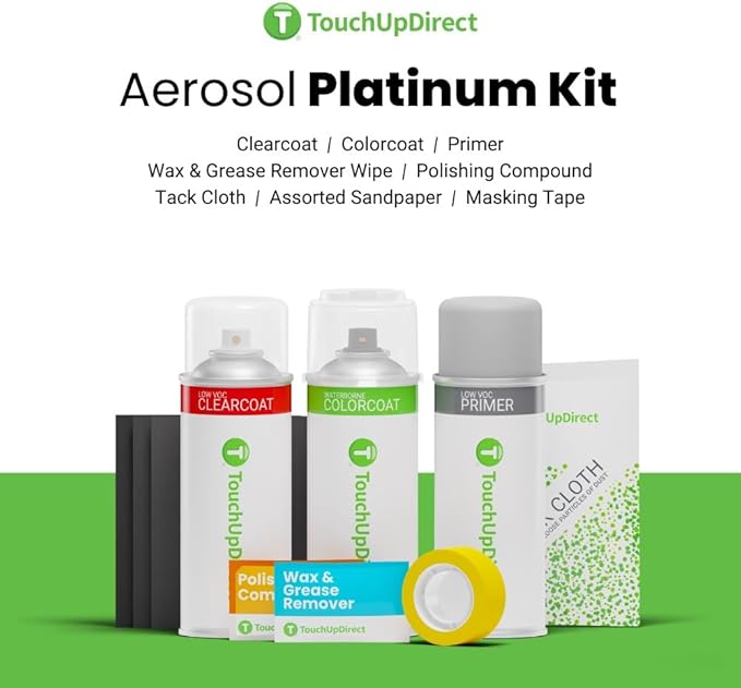 TouchUpDirect 588 Electric Lime/New Lime Green Metallic Compatible with Toyota Exact Match Touch Up Paint Aerosol - Platinum Kit