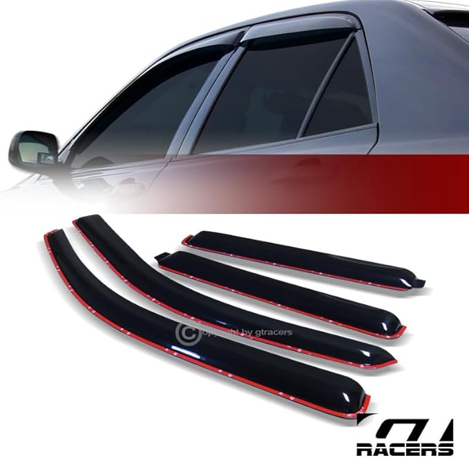 in Channel Window Deflector Sun/Rain/Wind Guards Smoke Window Visors 4Pc Set 2002-2006 Compatible with Chevy Trailblazer EXT/GMC Envoy XL/XUV Models