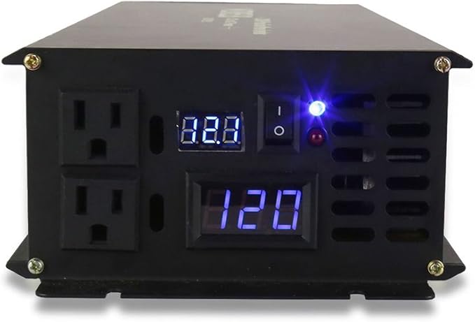 WZRELB Power Inverter 2500W Pure Sine Wave Inverter 12V 120V Dc AC Converter