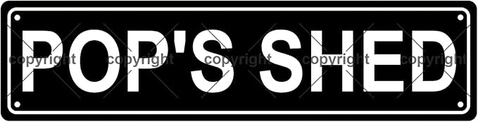 POP'S SHED Space Metal Tin Street Sign Bar Cafe Garage Cave Home Room Wall Bathroom Farmhouse Garden Porch Patio Decor, 16 x 4 Inch