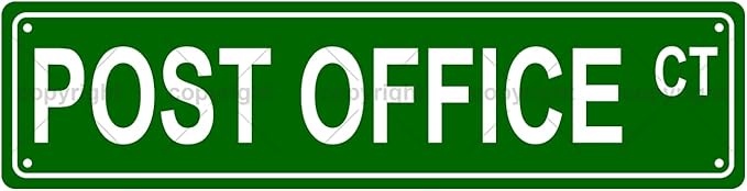 POST OFFICE CT Space Metal Tin Street Sign Bar Cafe Garage Cave Home Room Wall Bathroom Farmhouse Garden Porch Patio Decor, 16 x 4 Inch