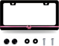 Pink License Plate Frame Cute License Plate Stainless Steel Black Funny License Plate Holder Women Personalized Car Accessory Decoration 12.3" x 6.3"