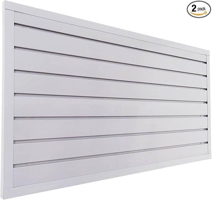 Slatwall Panel Garage Organizer Heavy Duty Wall Mounted, PVC Slat Panels Home Storage System, Tool Organization Peg Board 4ft by 2ft (Gray)