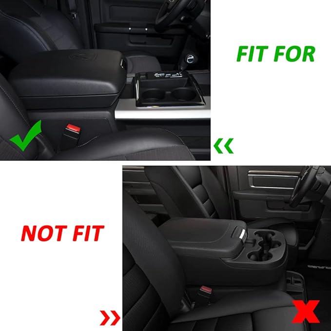 GIANT PANDA Center Console Cover Armrest Cover Cushion Fits Dodge RAM 1500 2500 3500 2009 2010 2011 2012 2013 2014 2015 2016 2017 2018, Scratch Resistant and Waterproof, Black