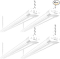 hykolity 4 Pack 4FT LED Shop Light Linkable, 4400lm, 42w(250w Equivalent), 5000K Utility Shop Lights, Hanging or Flush Mount, with Power Cord and On/Off Switch