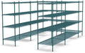 NSF 7' x 11' Walk-in 4-Tier Shelving Unit Kit with S-Hooks, Commercial Storage Rack Unit, Organizer Shelves System Kit, Heavy Duty Racking for Storage, Shelving Kits (Green Epoxy)