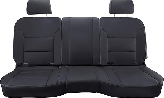 LUCKYMAN CLUB Custom Fit Seat Covers for 2014-2018 Chevy Silverado Sierra 1500 Extended Cab, 2015-2019 Silverado Sierra 2500 3500 Extended Cab (Black)