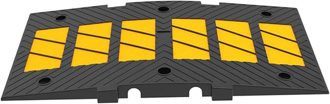 Speed Bumps for Driveway 35"x20"x2" Flexible Installation Connect Multiple Units for Any Road Width Asphalt Concrete Gravel Driveway (Middle Part 1 Pack)
