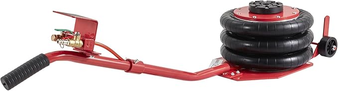 VEVOR Air Jack, 3 Ton/6600 lbs Triple Bag Air Jack, Airbag Jack with Six Steel Pipes, Lift up to 17.7 inch/450 mm, 3-5 s Fast Lifting Pneumatic Jack, with Long Handles for Cars, Garages, Repair, (Red)