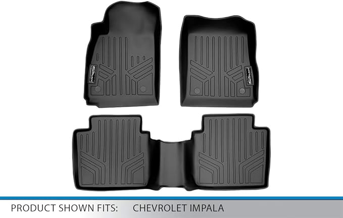 SMARTLINER Custom Fit Floor Mats 2 Row Liner Set for 2014-2020 Chevrolet Impala