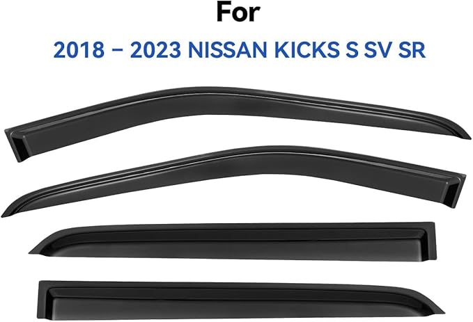 Window Visors Rain Guards for 2018 2019 2020 2021 2022 2023 2024 Nissan Kicks, Out-Channel Window Vent Wind Deflectors Visors Shades for 18-24 Kicks