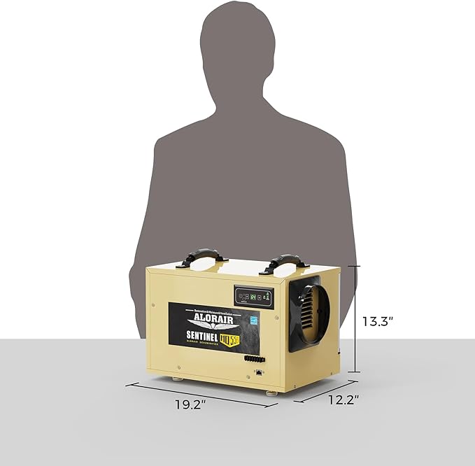 ALORAIR 120 PPD Commercial Dehumidifier, with Drain Hose for Crawl Spaces, Basements, Industry Water Damage Unit, cETL Listed, Compact, Auto Defrost Crawlspaces Dehumidifiers, Gold