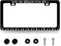 May The Forest Be with You License Plate Frame Funny Text License Plate Holder for Personalized Car Decorative Stainless Steel Forest License Plate Auto Part with Screws 12.2" x 6.2"
