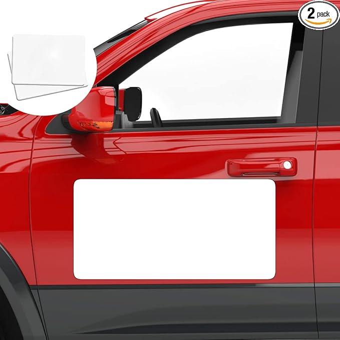 2 Pack Blank Car Door Magnet Sticker, Rounded Corners Magnetic Vehicle Sign, Perfect Magnet for Car to DIY Advertise Business and Cover Company Logo, Personalized Magnet Decal (24x12 inch)