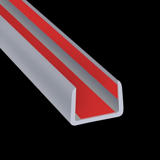 Rubber Edge Trim, Flexible Edge Banding, 5/8"(16mm) U Channel Furniture Edge Protector, Self Adhesive Edge Guards for Plywood, Wood, Glass Parts, 20Ft, Grey Color