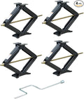 Bastion Distribution Four 30" Scissor Jacks with a Crank Handle | 5000lbs Capacity | Adjustable 5-30” Height | Leveling & Stabilizing | BJ-5000MSJ30