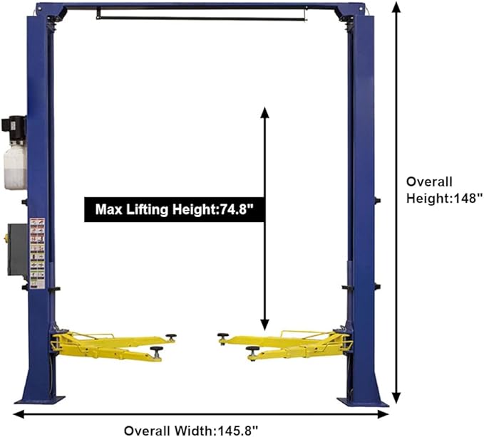 Car Lift 9,000lbs 2 Post Auto Lift Overhead Auto Truck Hoist for Home Garage, 110V