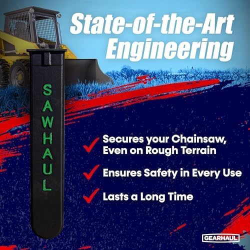 SawHaul Universal Tractor Chainsaw Holder - Made in Kansas USA - Fixed Mount Chainsaw Carrier (28" Green) Compatible w/All Brands